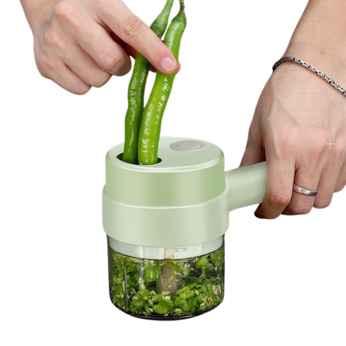 GreenTech groentesnijder | De 4 In 1 Elektrisch oplaadbare Groentesnijder