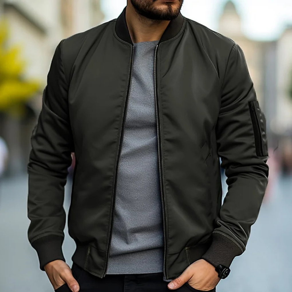 UrbanEdge Bomberjack – Herenjack met rits en ribdetails