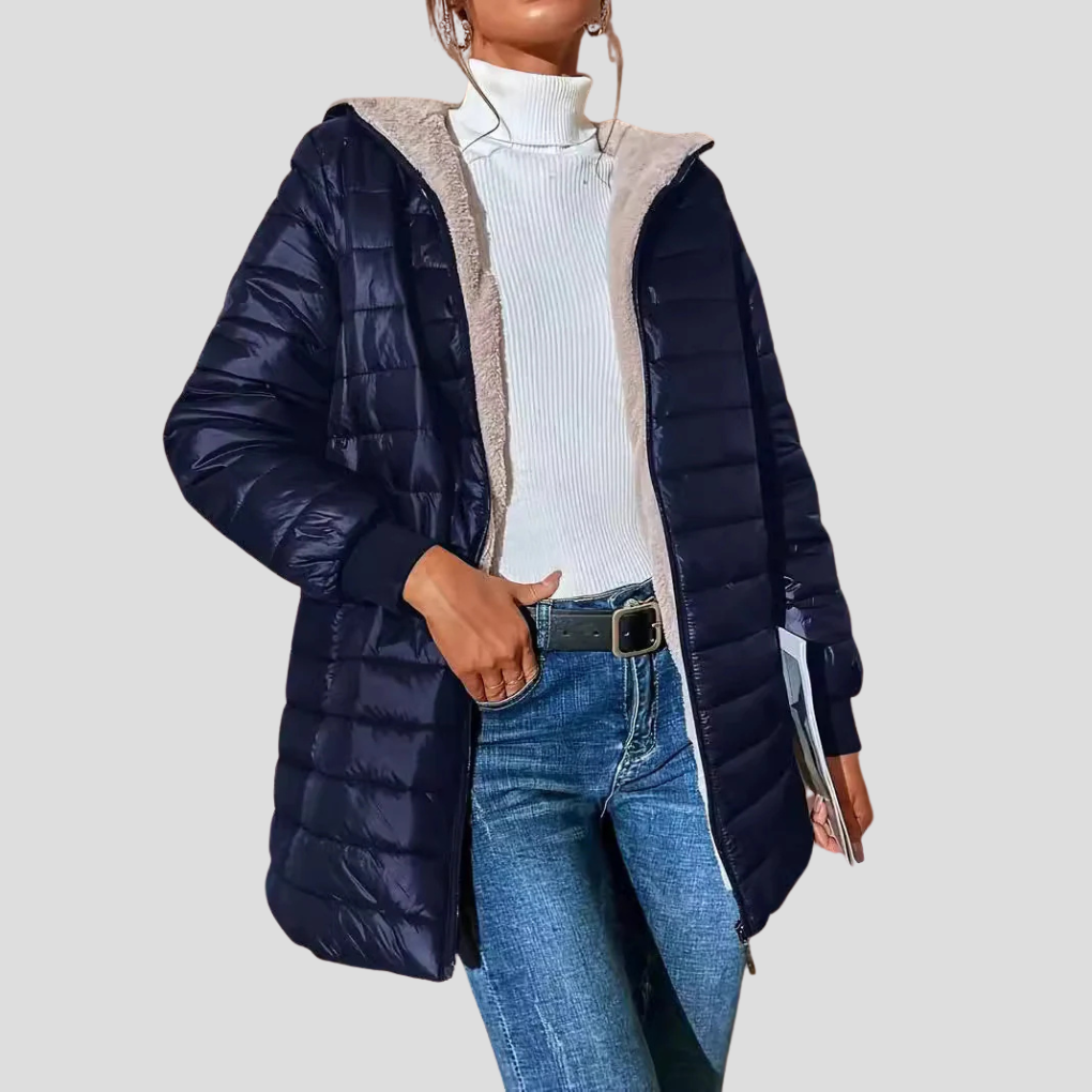 WinterEase Damesjas – Warme Casual Winterjas met Geïsoleerde Voering