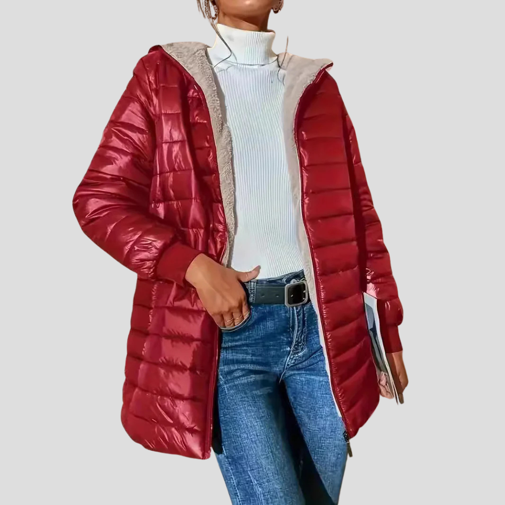 WinterEase Damesjas – Warme Casual Winterjas met Geïsoleerde Voering