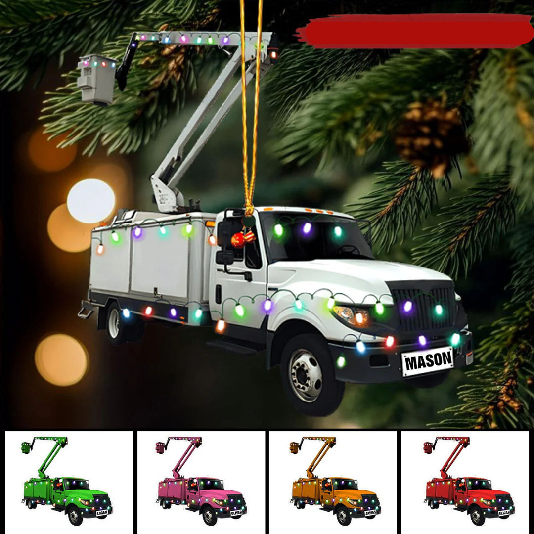 LineworkerChristmas car | Gepersonaliseerde truck voor in de kerstboom