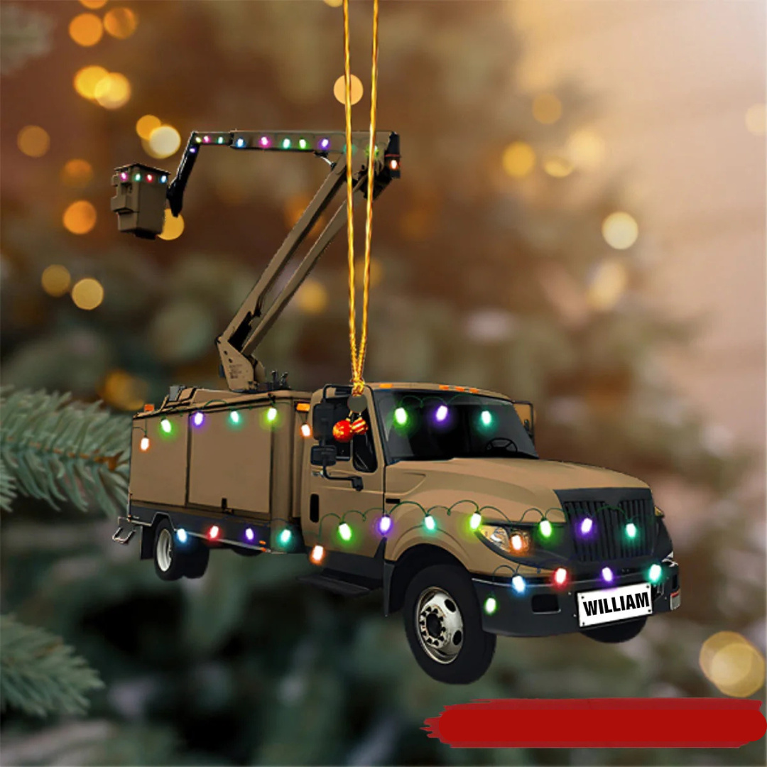LineworkerChristmas car | Gepersonaliseerde truck voor in de kerstboom
