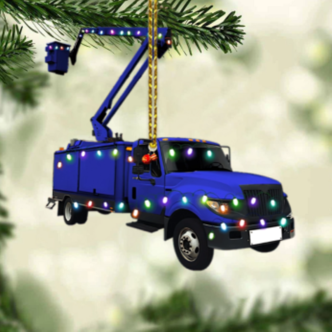 LineworkerChristmas car | Gepersonaliseerde truck voor in de kerstboom