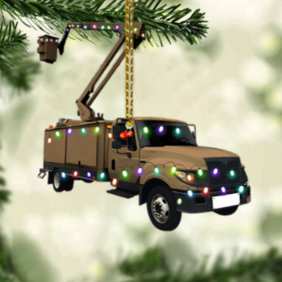 LineworkerChristmas car | Gepersonaliseerde truck voor in de kerstboom
