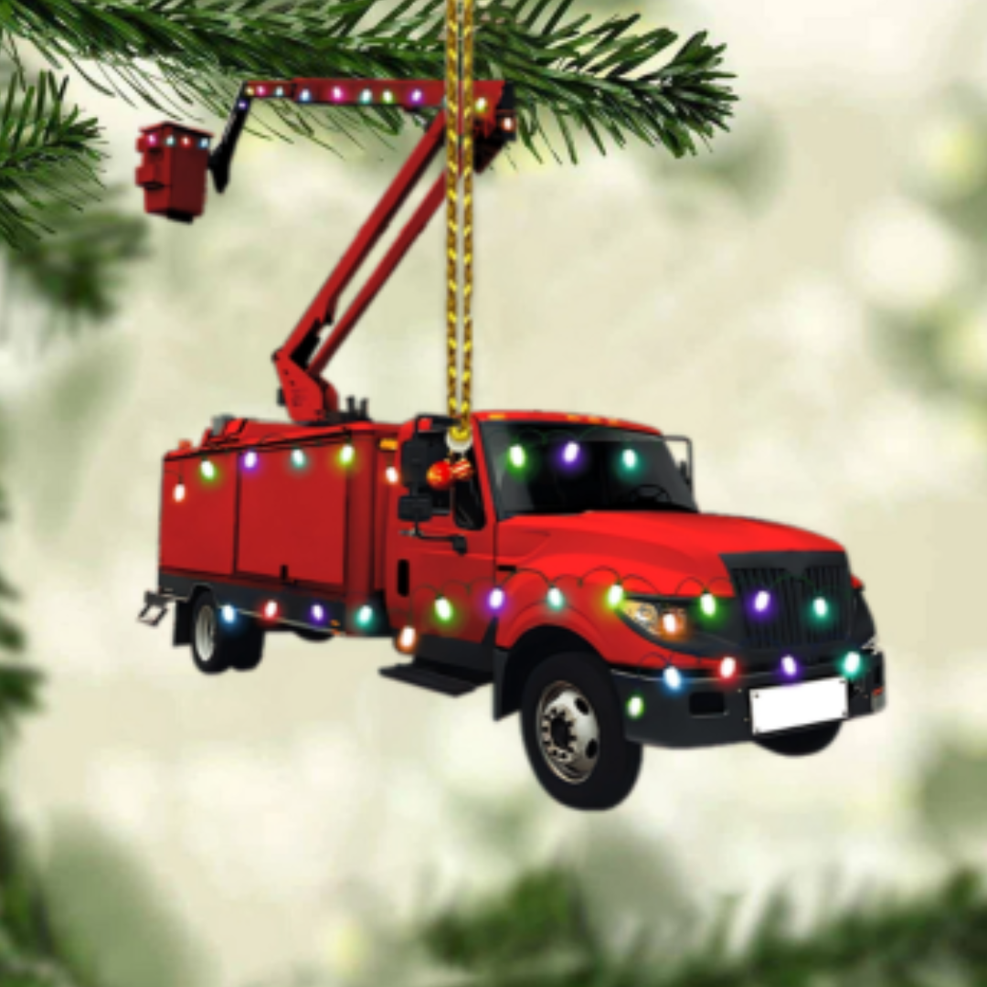 LineworkerChristmas car | Gepersonaliseerde truck voor in de kerstboom