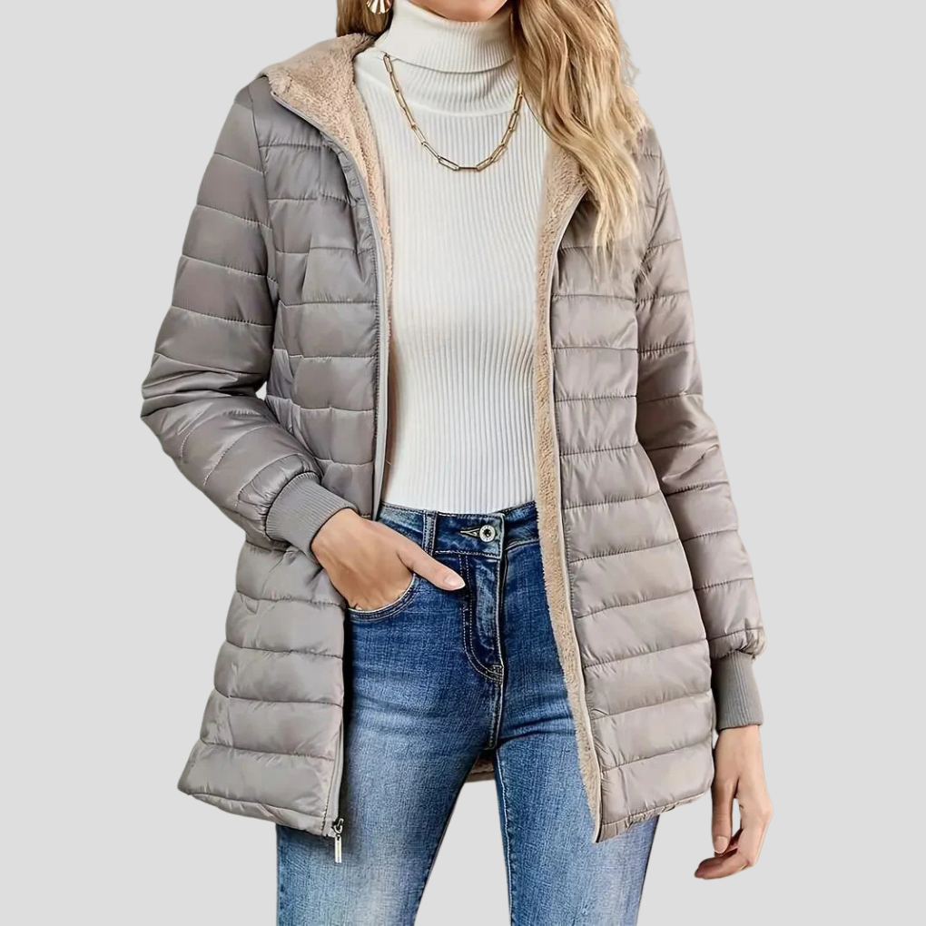 WinterEase Damesjas – Warme Casual Winterjas met Geïsoleerde Voering