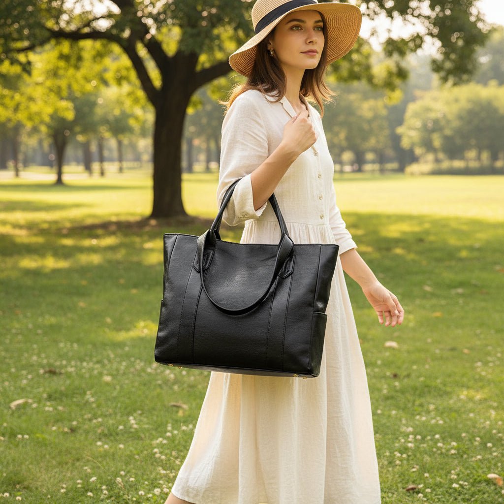 Elegante leren schoudertas in retro-stijl met een gladde afwerking