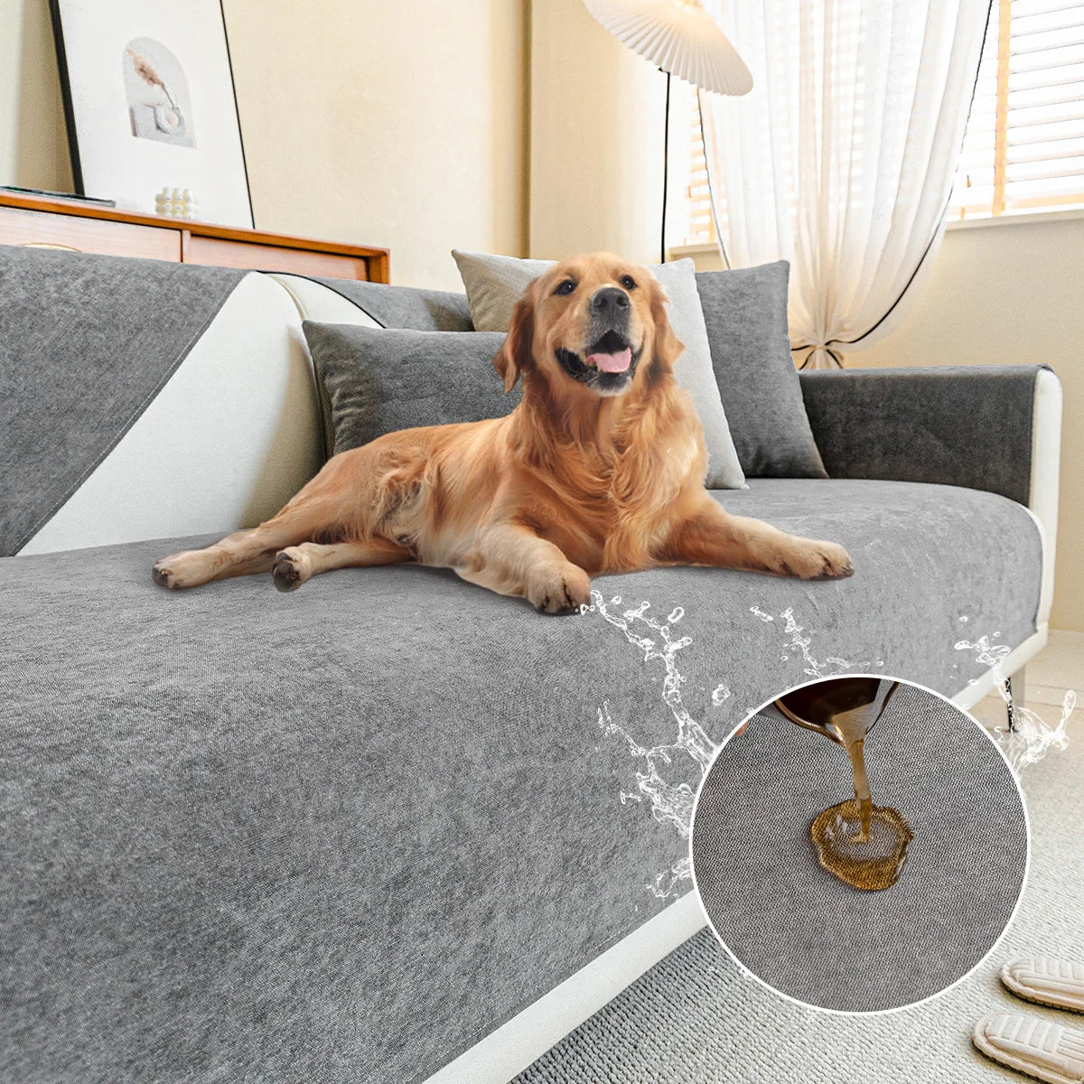 SofaShield Luxe Antikratz-Sofabeschermers – Kr scratchbestendige Chenille-bescherming voor huisdieren