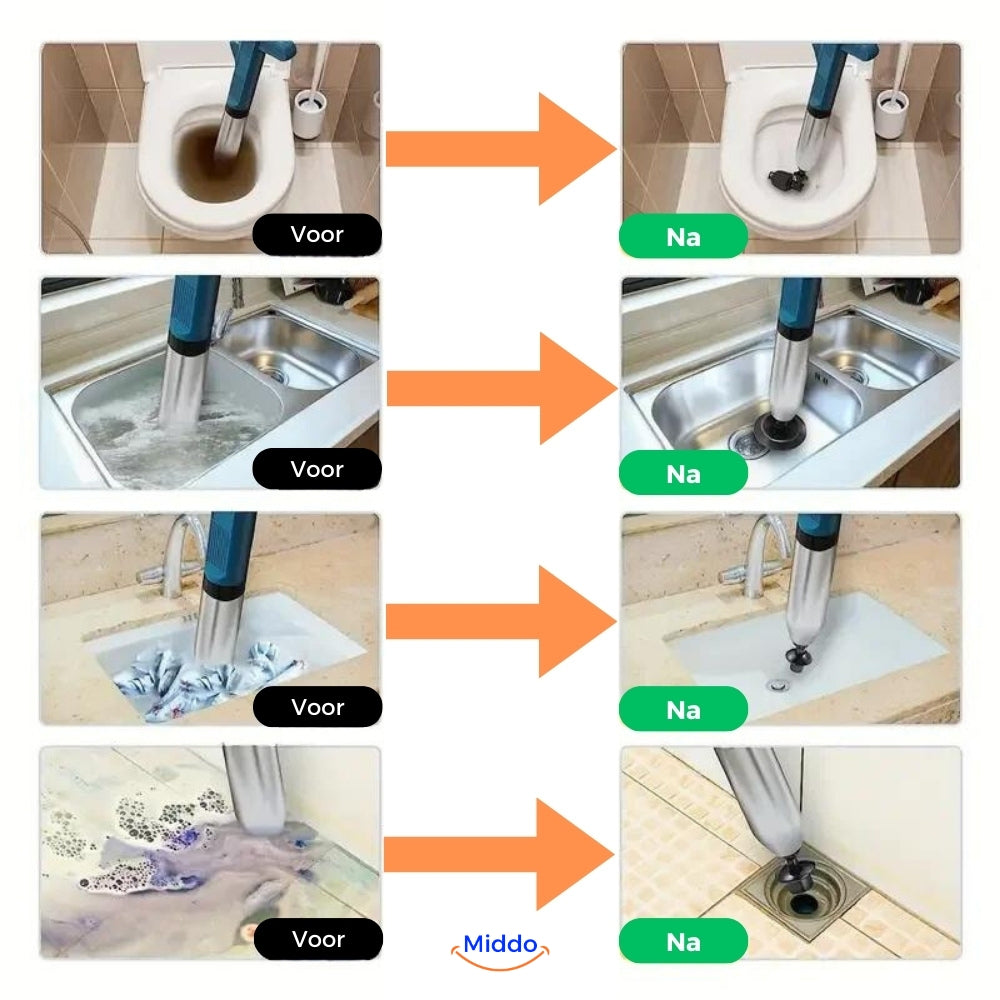 AquaLux Turbo Luchtdruk Ontstopper 2.0™ | Effectieve oplossing voor al uw afvoerverstoppingen!