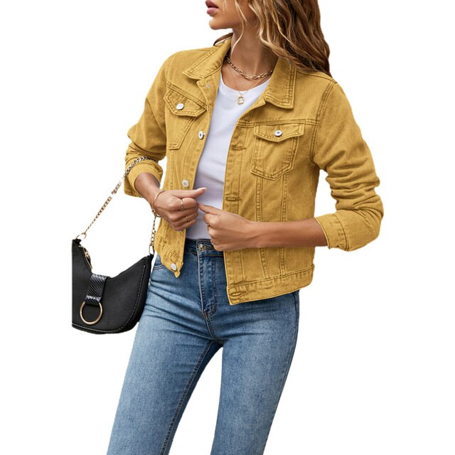 Casual denim jas voor dames | Warm