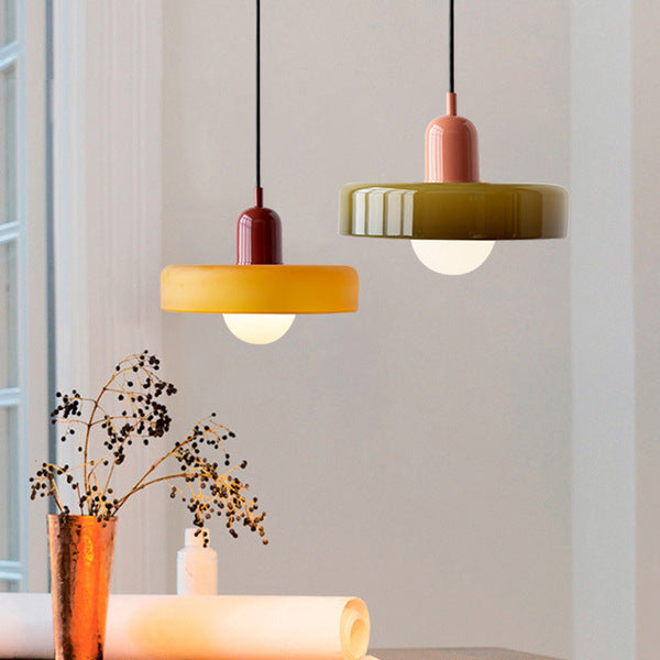 Bauhaus Hanglamp in Gekleurd Glas
