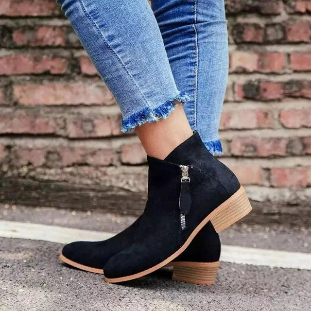Leren Comfort Enkelboot Dames – Warme Orthopedische Boots voor de Winter