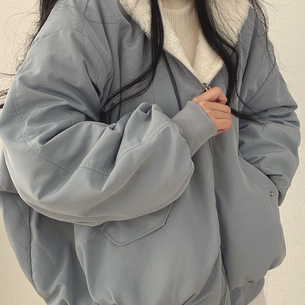 Omkeerbare Fleece Damesjas – Warme lichte Winterjas met Kapuze
