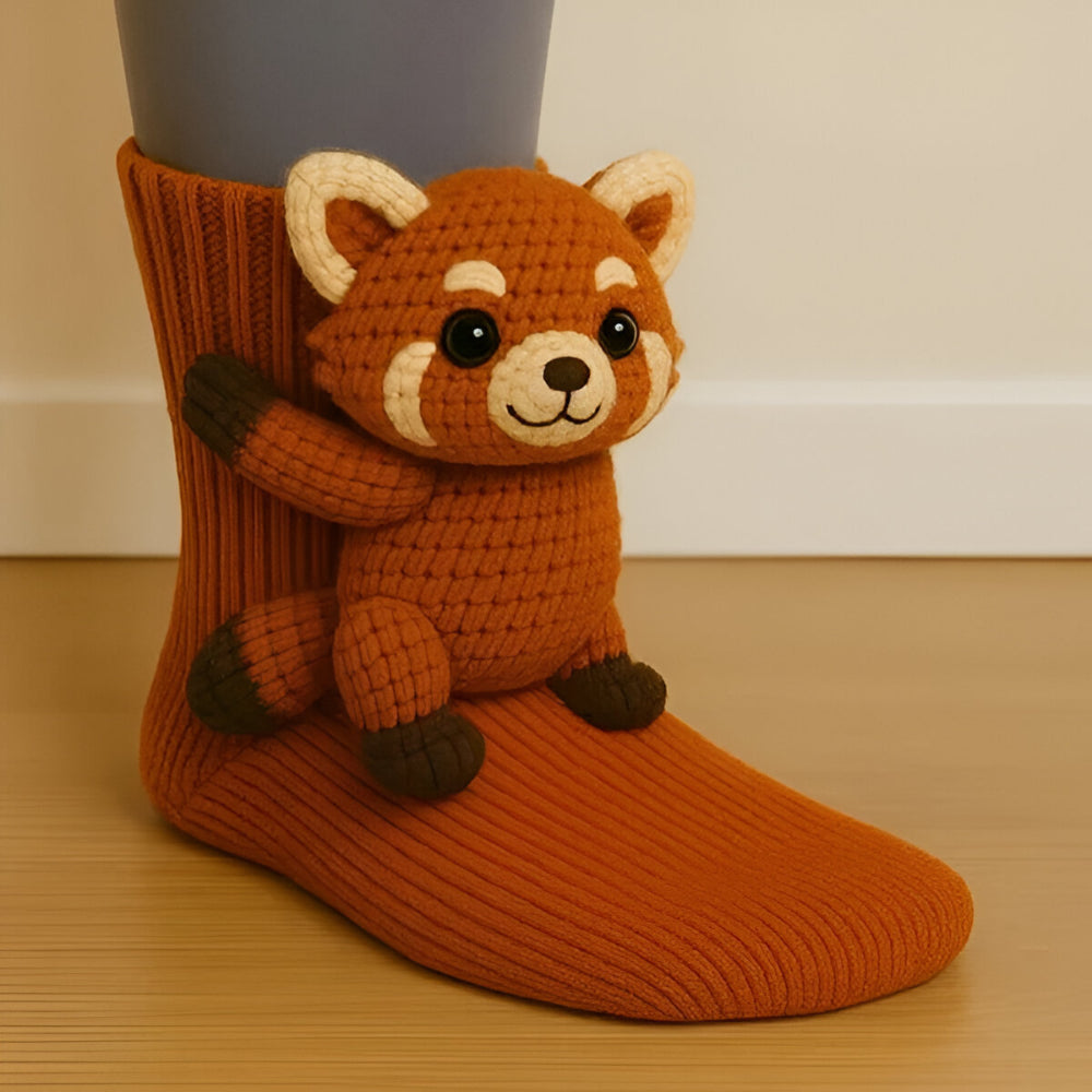 KnusStep Warme Dier-Sokken van Pluche – Antislip Huissokken met 3D-Design