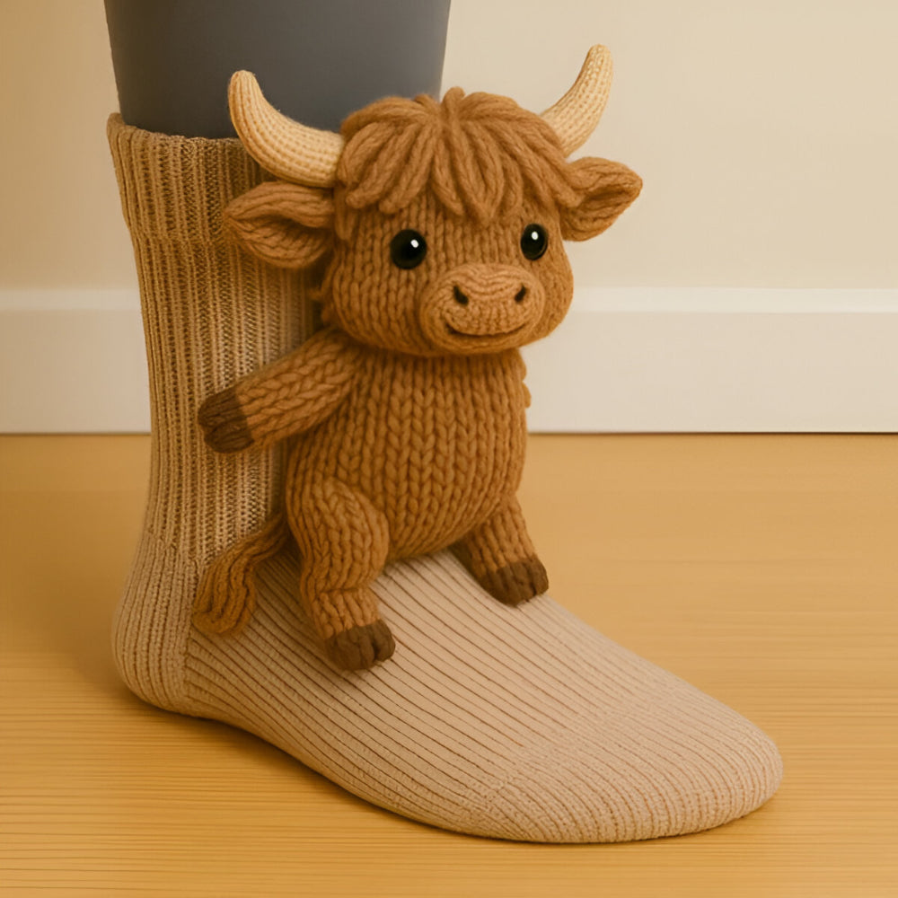KnusStep Warme Dier-Sokken van Pluche – Antislip Huissokken met 3D-Design