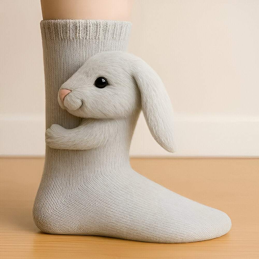 KnusStep Warme Dier-Sokken van Pluche – Antislip Huissokken met 3D-Design