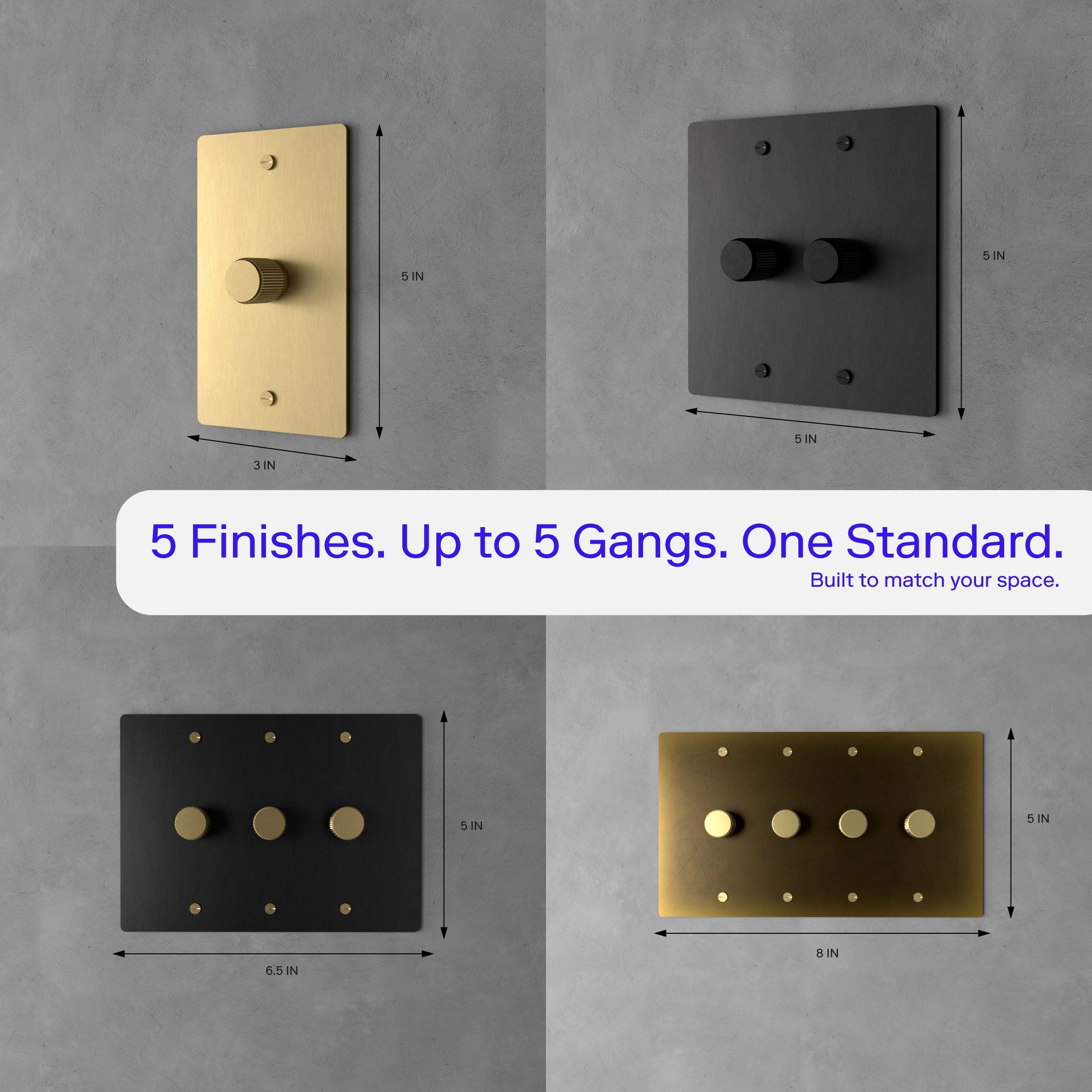 Messing Dimmer Schakelaar