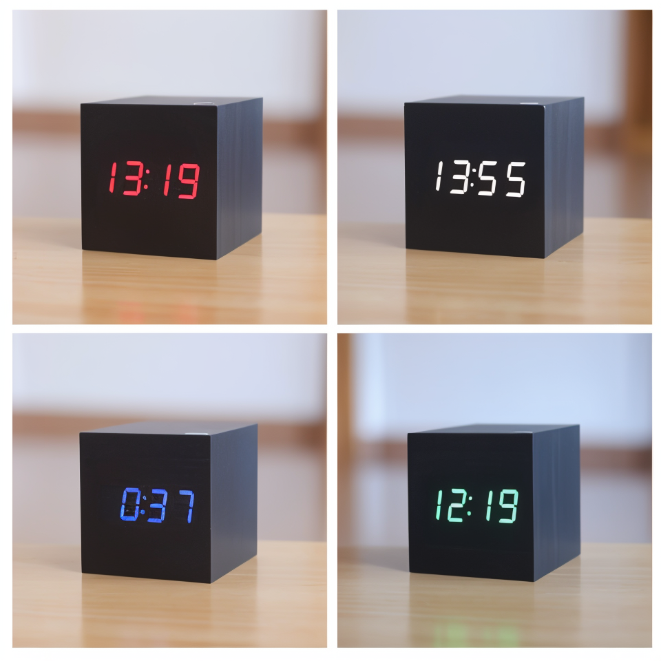 WoodTime | Elegante digitale LED Klok