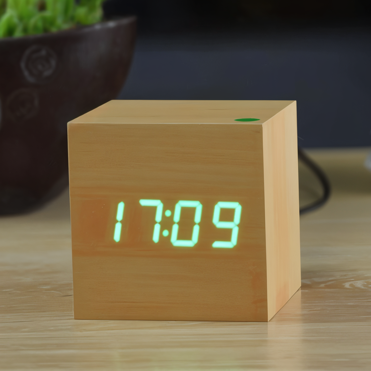 Elegante Digitale LED-klok van Hout