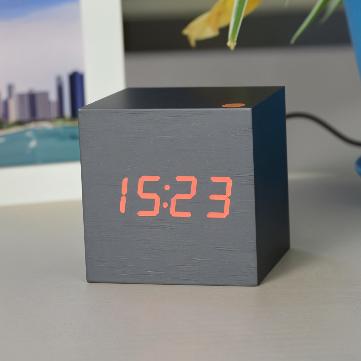 Elegante Digitale LED-klok van Hout