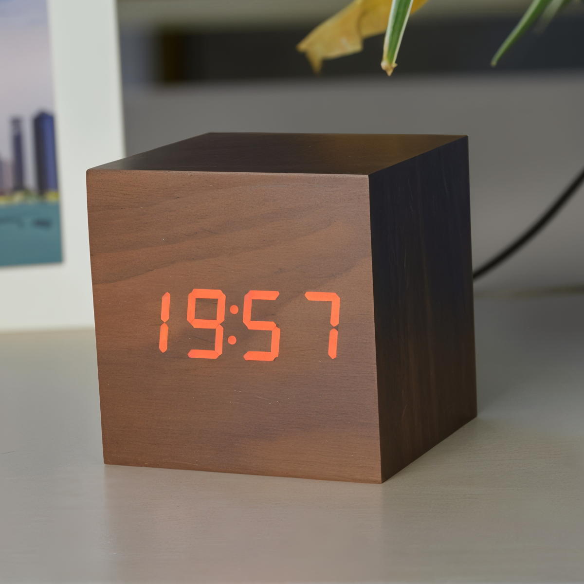 WoodTime | Elegante digitale LED Klok