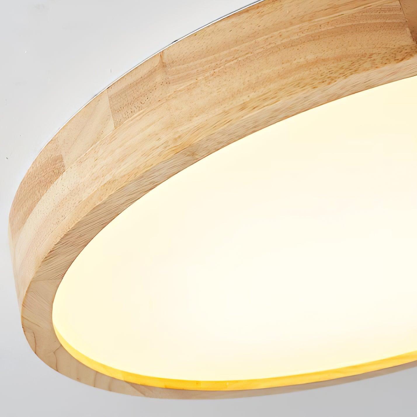 Moderne Scandinavische Ronde Houten LED Plafondlamp 1-Licht