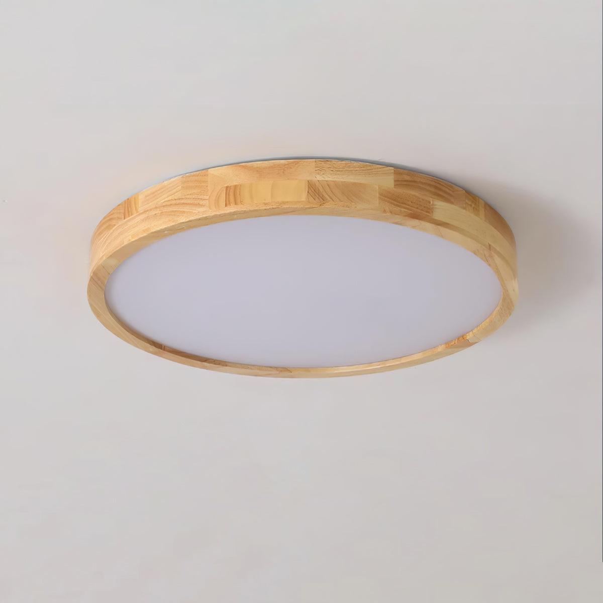 Moderne Scandinavische Ronde Houten LED Plafondlamp 1-Licht