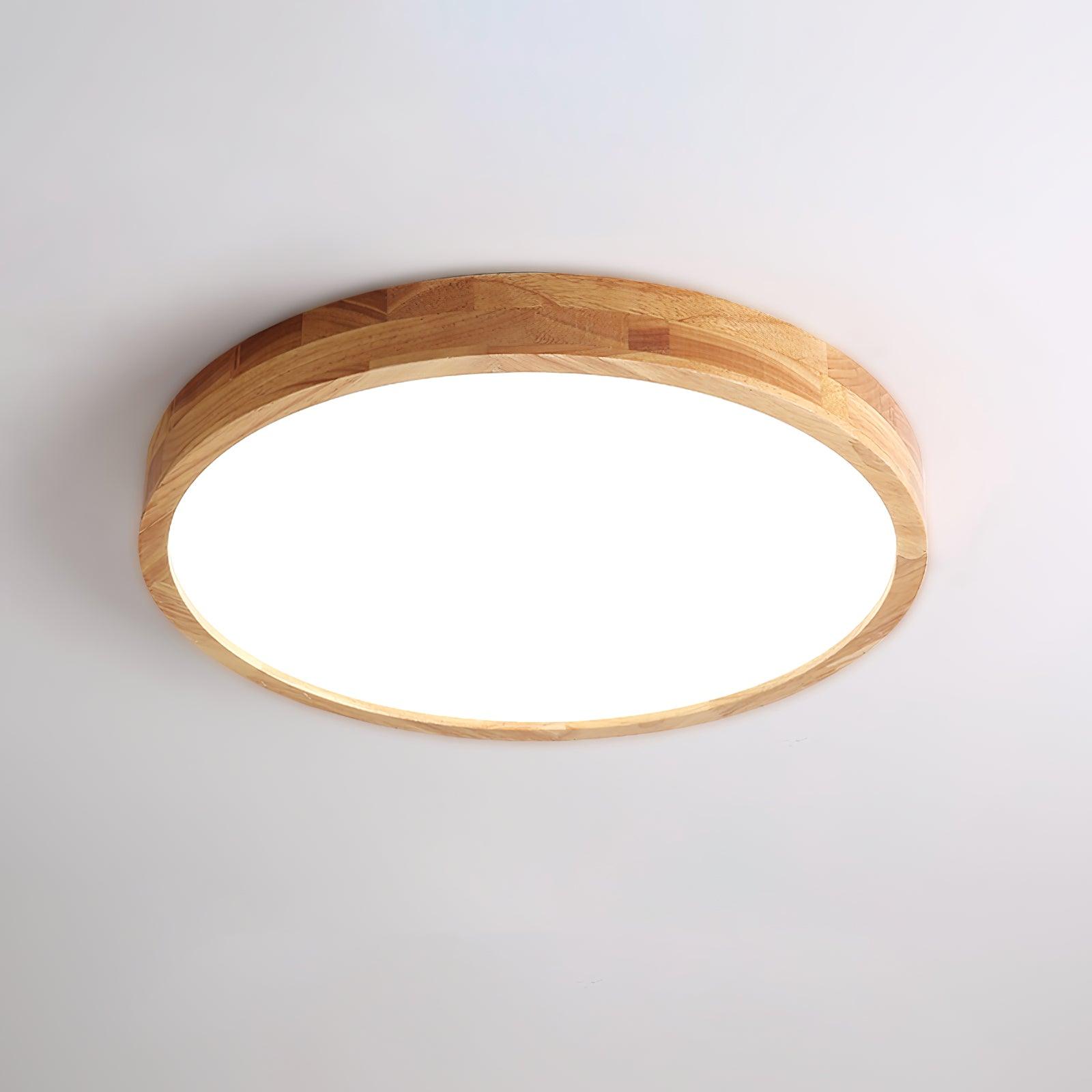 Moderne Scandinavische Ronde Houten LED Plafondlamp 1-Licht