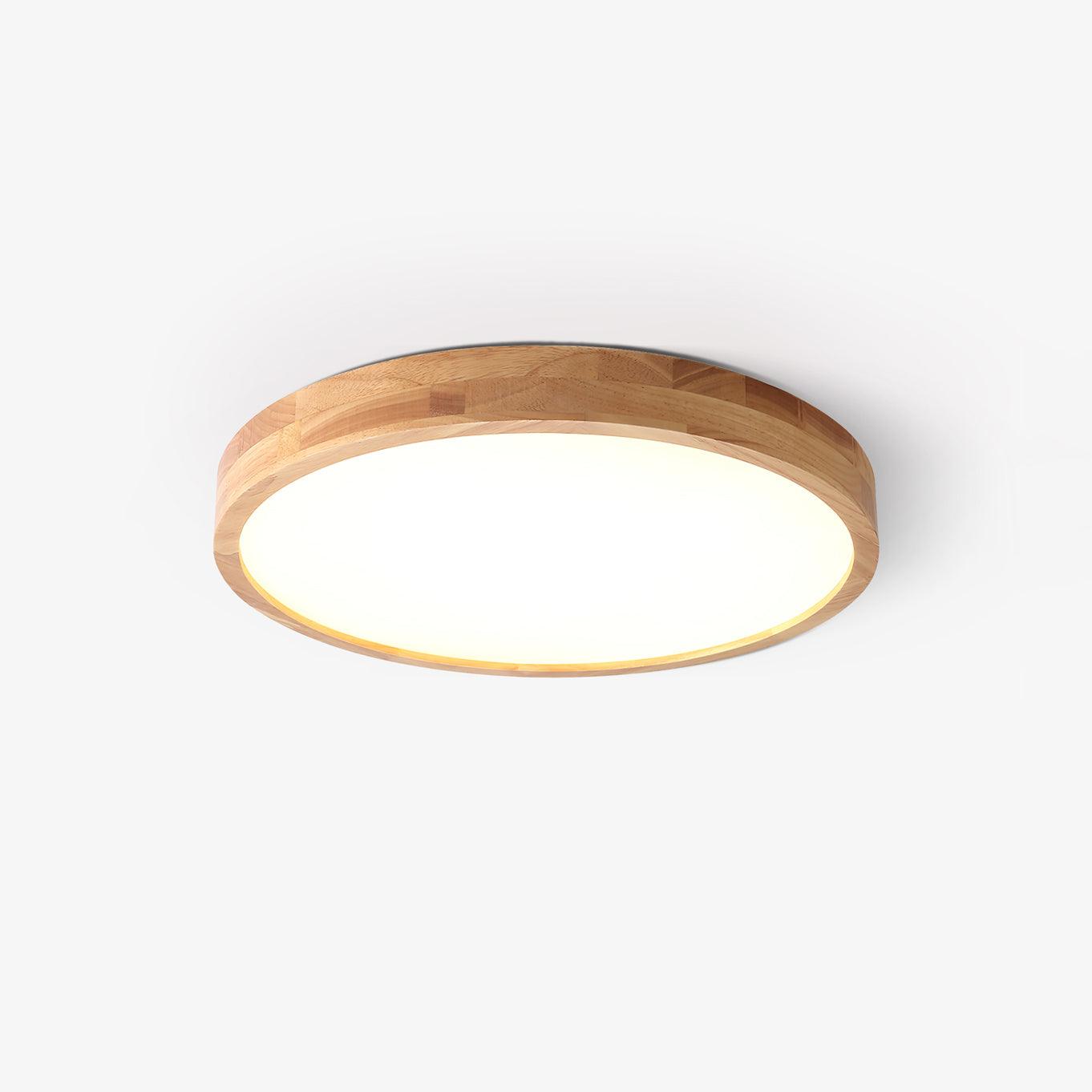 Moderne Scandinavische Ronde Houten LED Plafondlamp 1-Licht