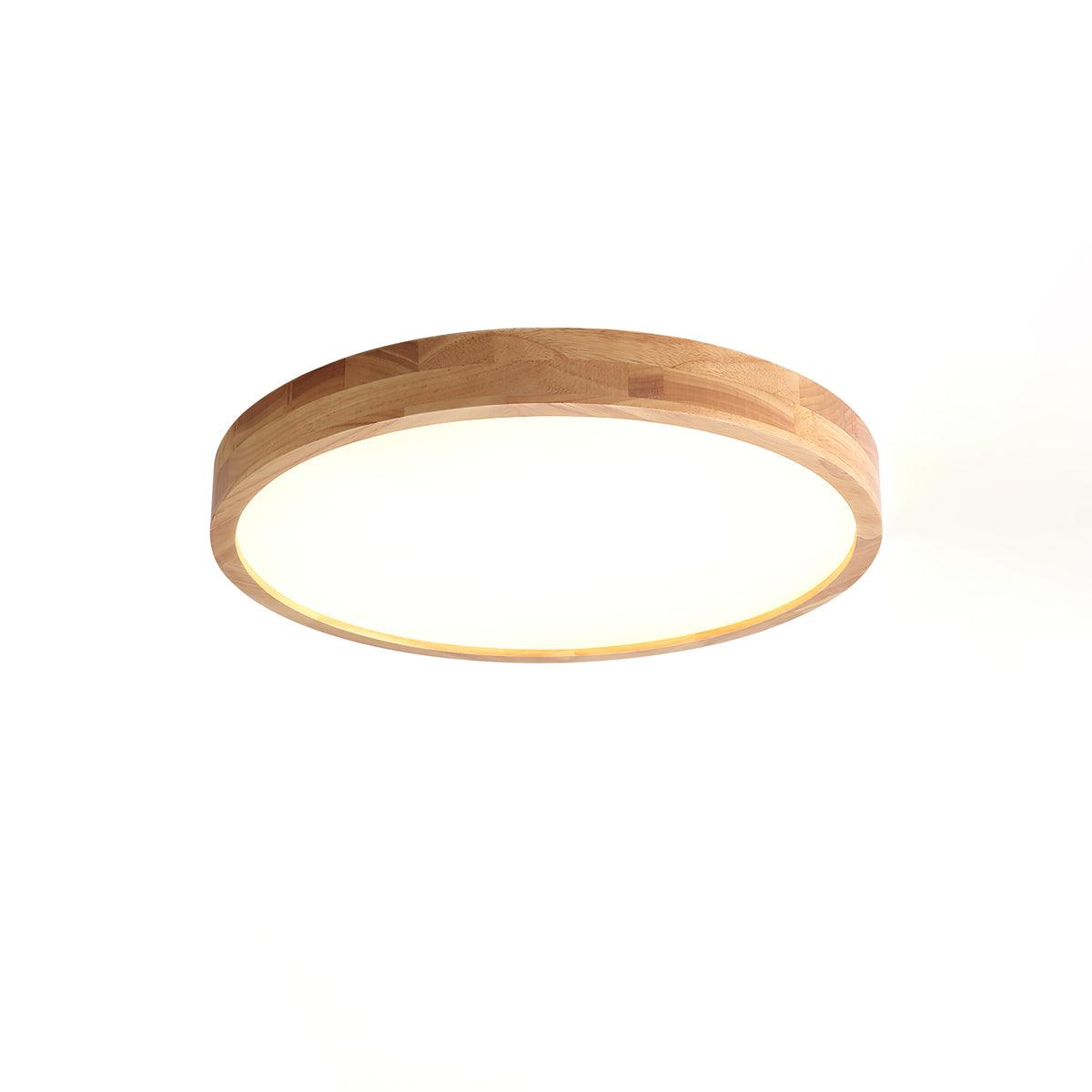 Moderne Scandinavische Ronde Houten LED Plafondlamp 1-Licht