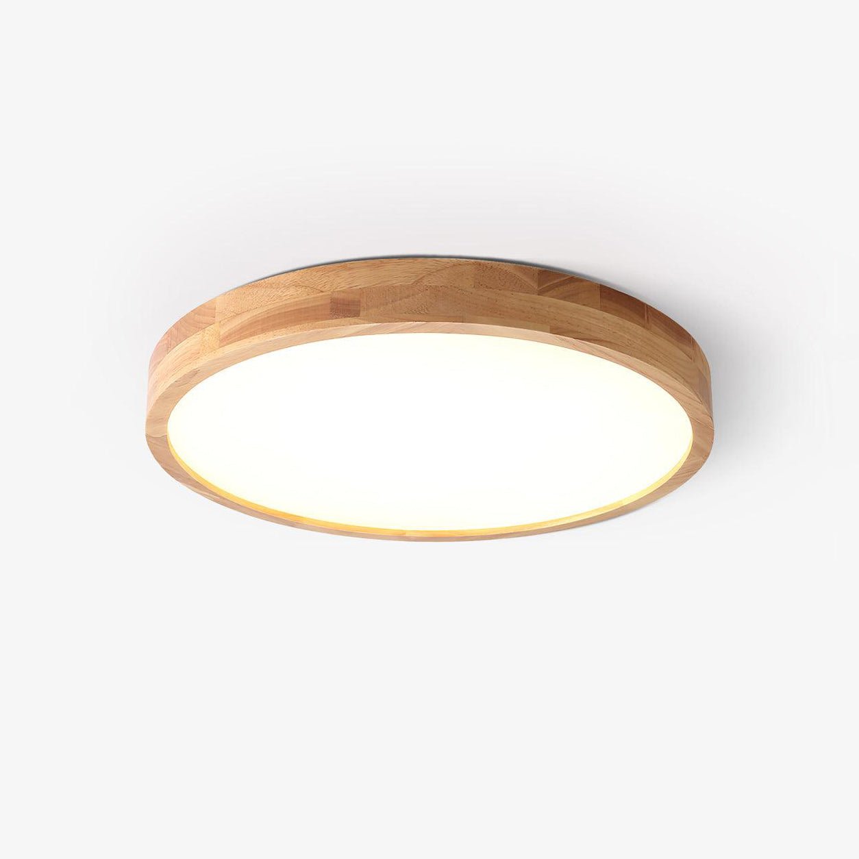 Moderne Scandinavische Ronde Houten LED Plafondlamp 1-Licht