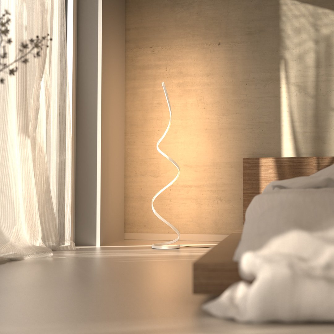 Sculpturale LED Vloerlamp – Moderne Spiraalvormige Designlamp