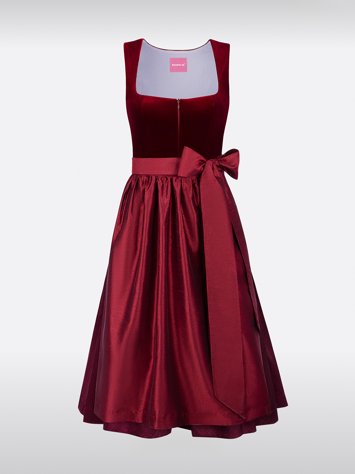 Rode Rechte Uitsnede Gestructureerde Dirndl