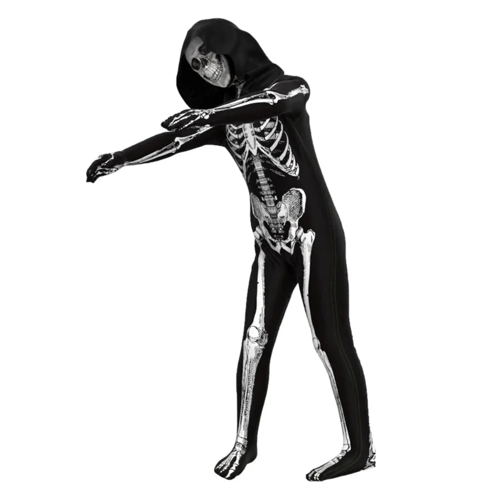 Zombie Skedel Jumpsuit Kinderen Halloween Kostuum
