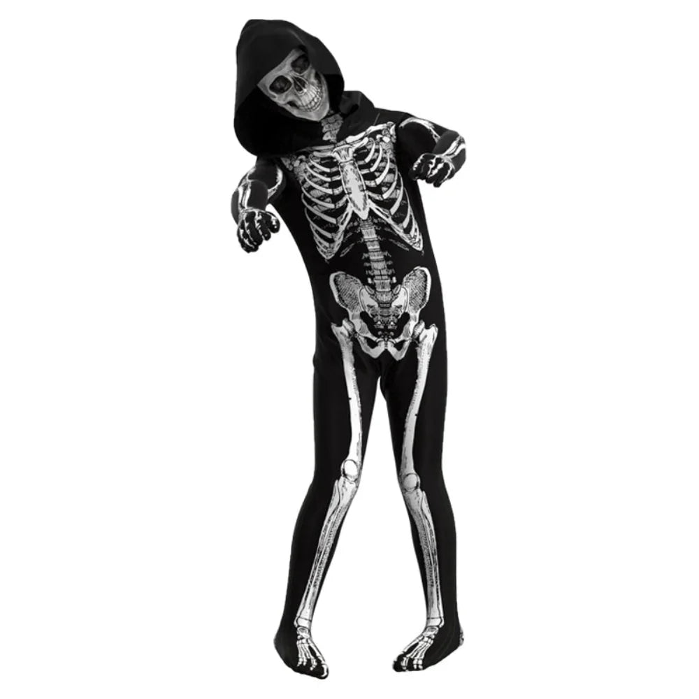 Zombie Skedel Jumpsuit Kinderen Halloween Kostuum