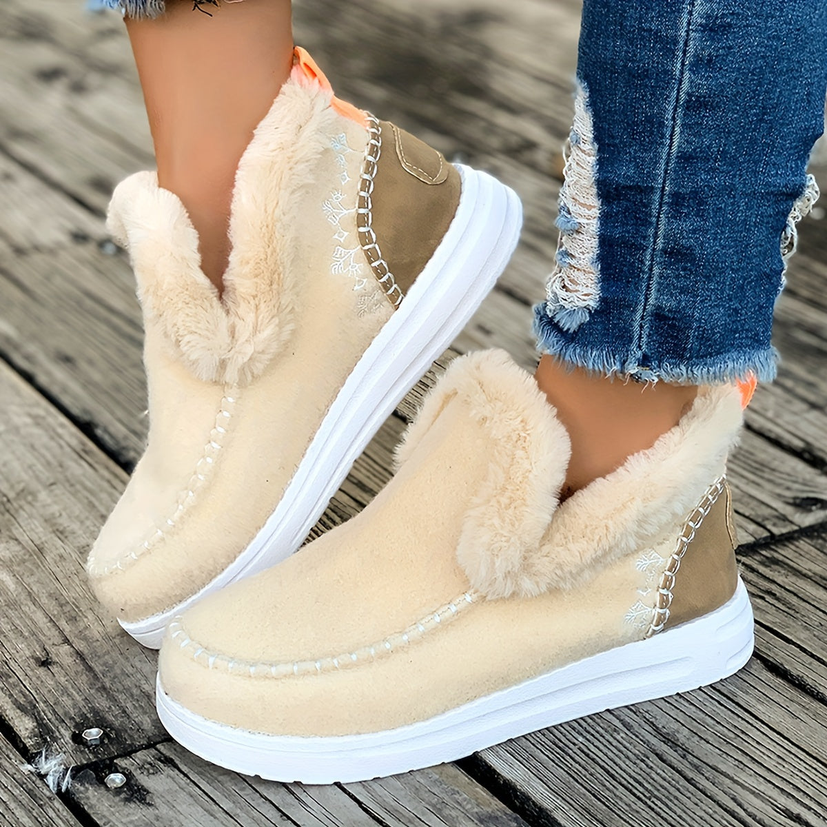 PlucheWarm Dameshuisschoenen – Antislip en Superzachte Wintervoering