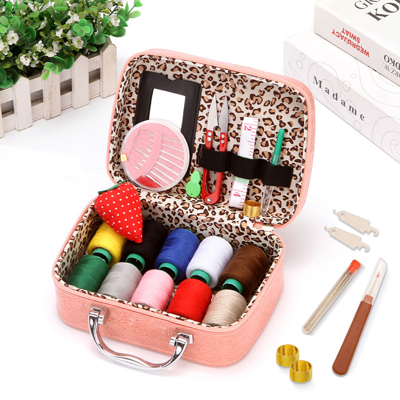 CraftVault Draagbare Naaikit in Faux Leren Tas