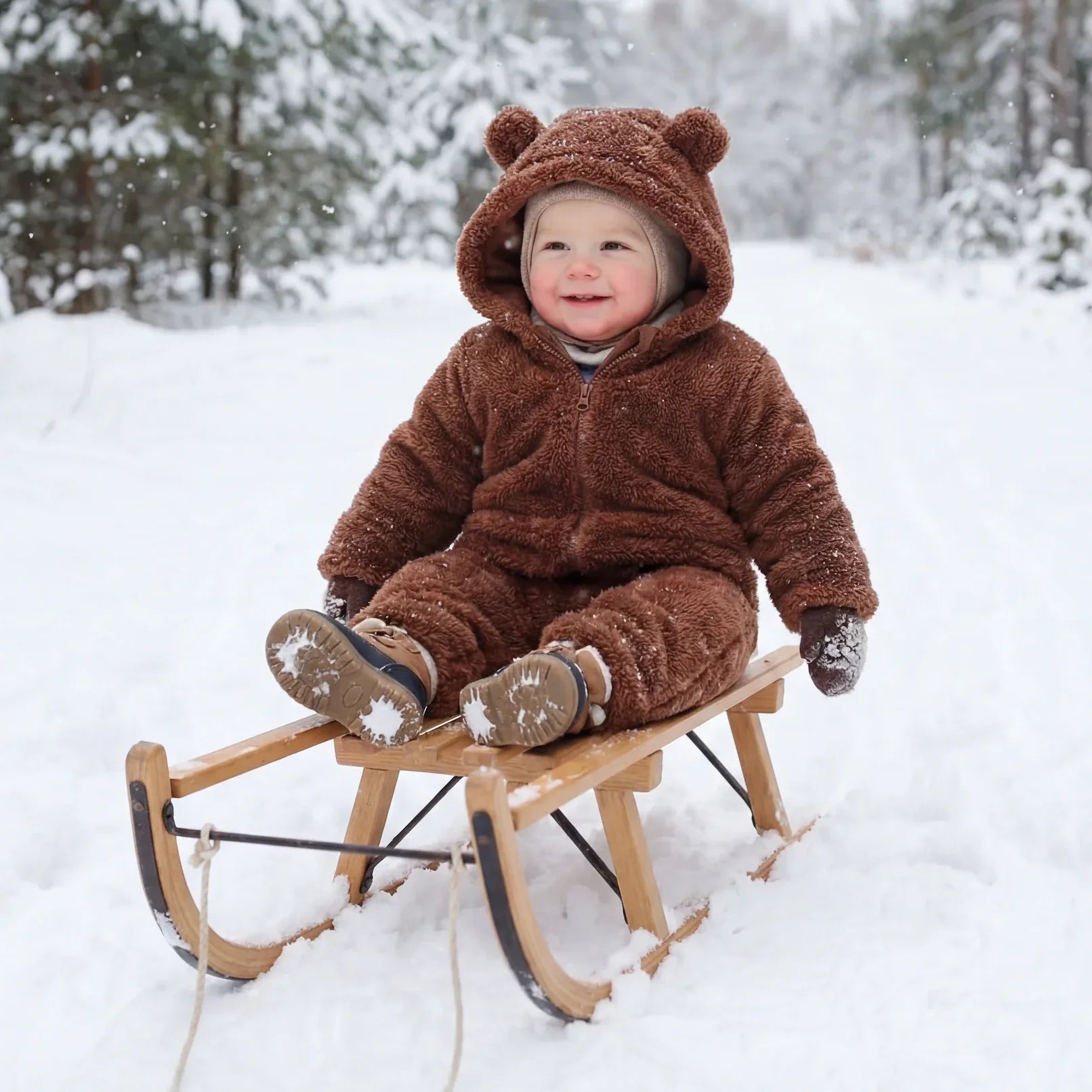 BabyBear | Pluche Beer Winter Baby Romper Zachte Cozy Outfit