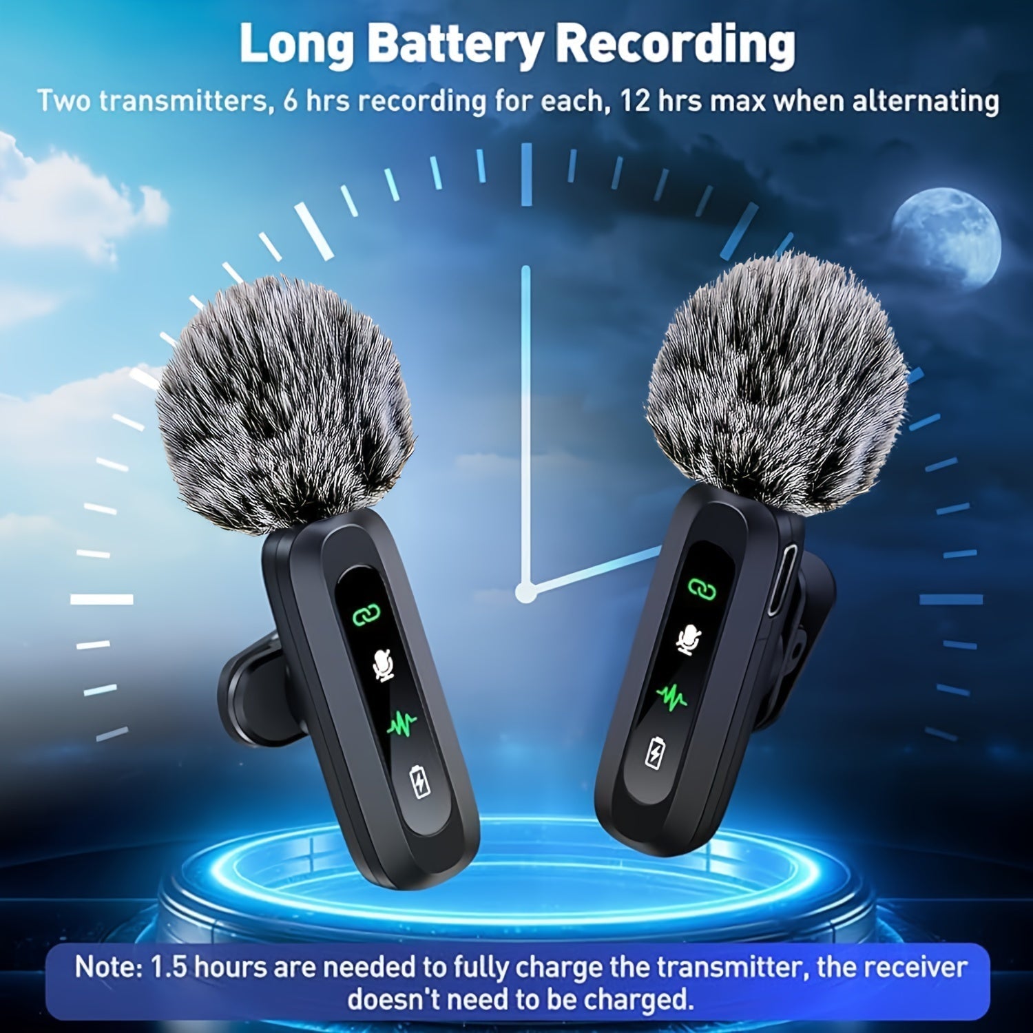 Draadloze Lavalier Microfoon met USB-C Verbinding voor Smartphones en Tablets – Compact Ontwerp, Ideaal voor Podcasts en Vlogs