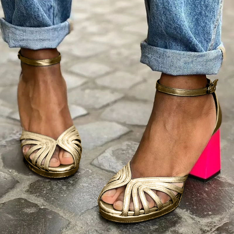 Sandalen Met Bandjes En Dikke Hak Voor Dames | Ideaal Voor Avonden En Speciale Gelegenheden