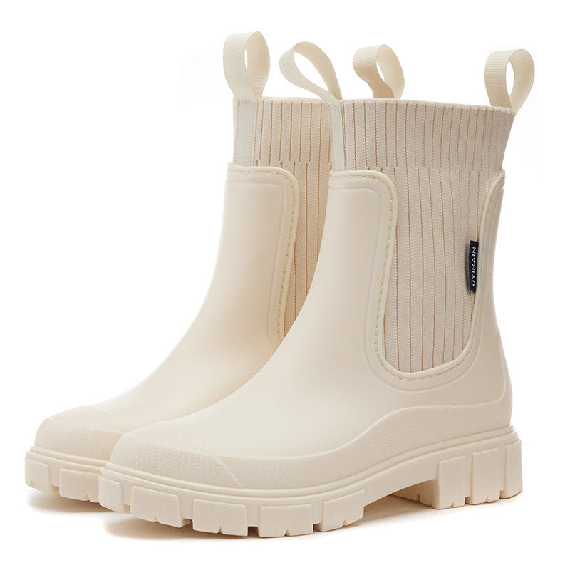 Waterdichte Gummlaarzen voor Dames | Hoogte Verstelbaar Plateau & Antislip PVC-Zool