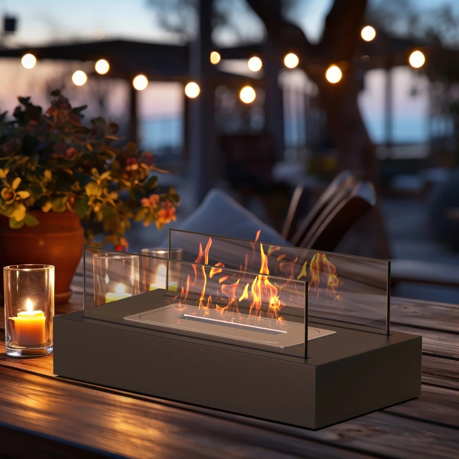 SereneFlame - Luxe Stemminghaard voor een Betoverende Buitenatmosfeer
