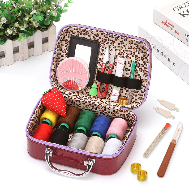 CraftVault Draagbare Naaikit in Faux Leren Tas