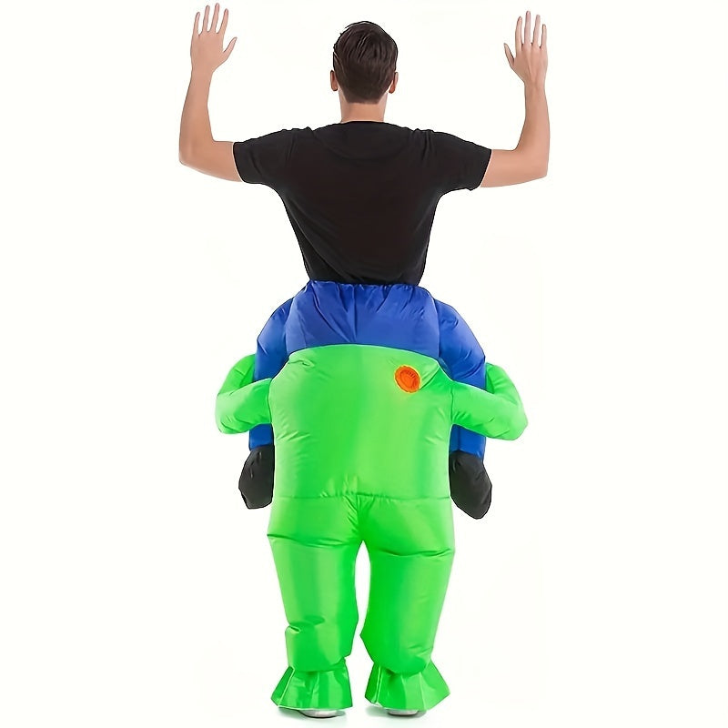 Grappig Opblaasbaar Halloween Alien Kostuum voor Mannen | Ride On Illusie