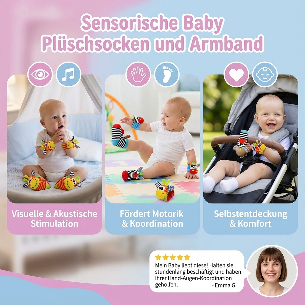Sensorische Baby Pluche Sokken en Armband