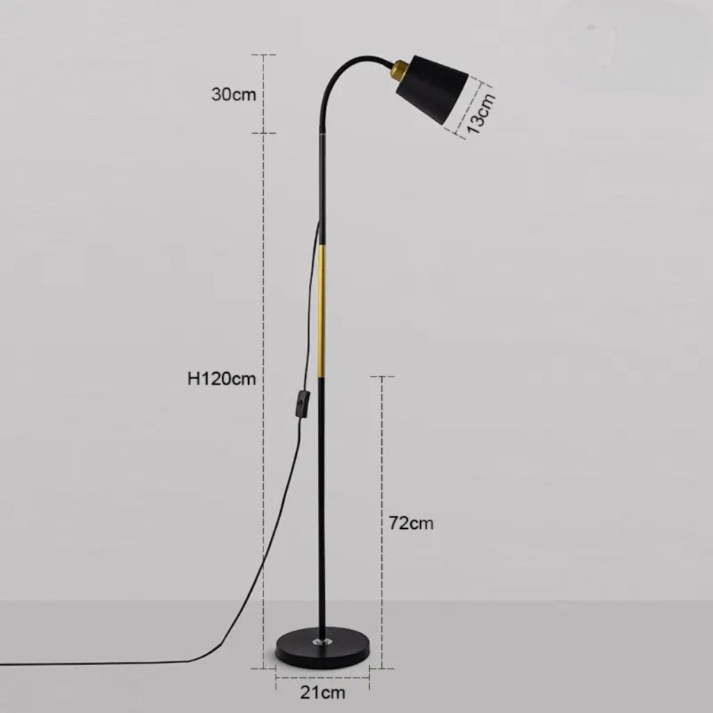 Verstelbare Vloerlamp met Richtbare Lampkop – Functionele Leeslamp