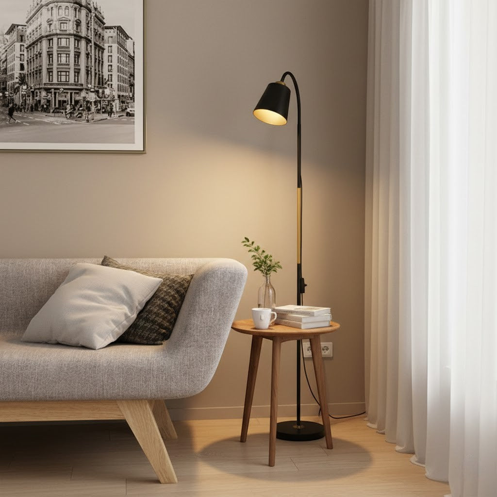 Verstelbare Vloerlamp met Richtbare Lampkop – Functionele Leeslamp
