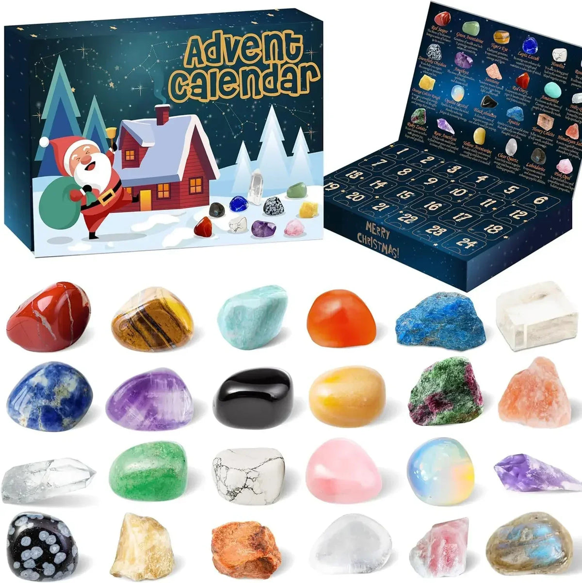 Edelstenen Adventskalender voor Kinderen – 24 Echte Edelstenen