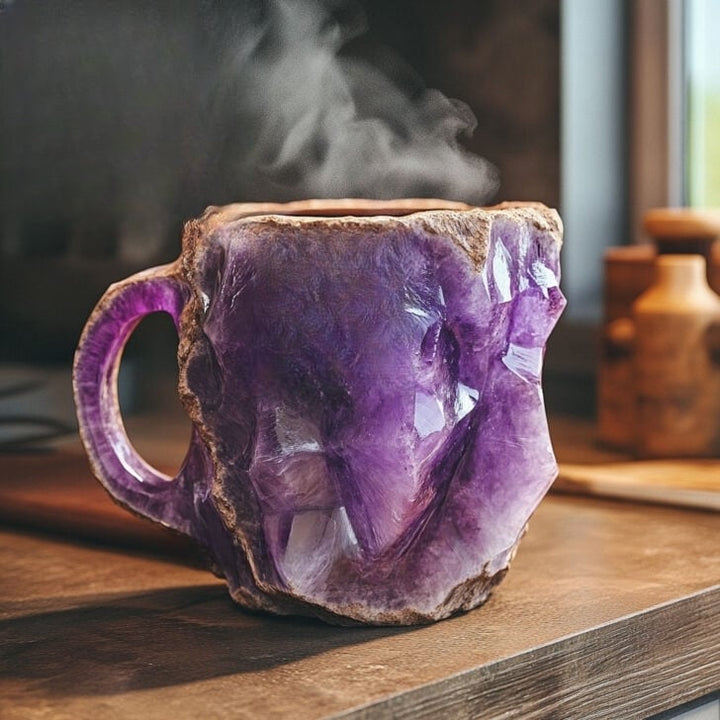 Handgemaakte Koffiemokken van Mineraalkristal, Geïsoleerd, Magnetronbestendig, 350-450 ml