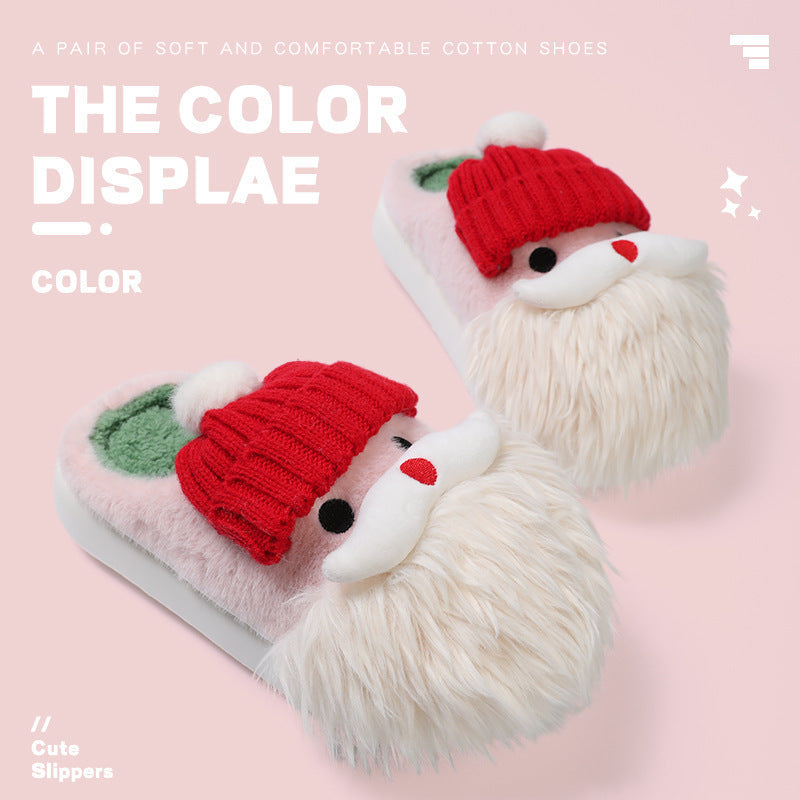 Warme Kerst Huisschoenen met Kerstman Ontwerp